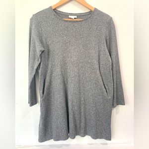 J. Jill Gray Long Sleeve Crew Neck Tunic/Top w Pockets Size Small